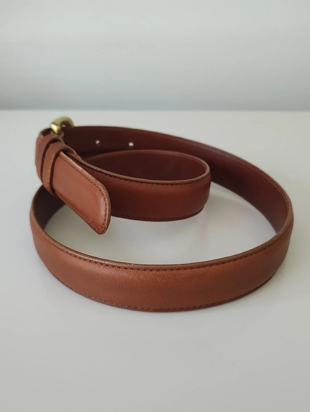 Coach Vtg Women's Genuine Glove Leather Brass Buckle British Tan Belt USA Medium